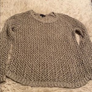 Open weave sweater in taupe